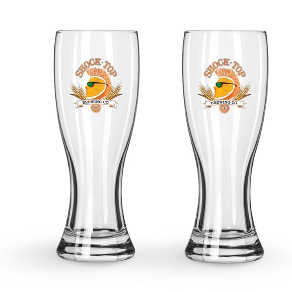 Brewing Company Other - 2 Shock Top Beer Glasses 16oz Pilsner by Boelter – Like New – Beer Glassware